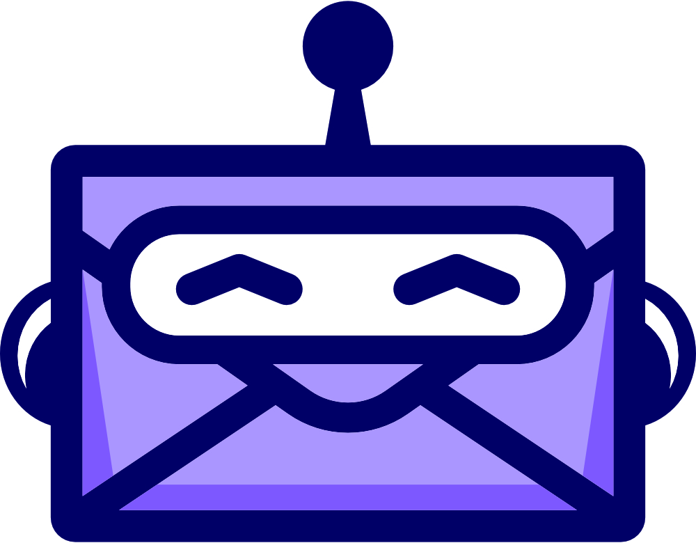 Drawing of an email robot head
